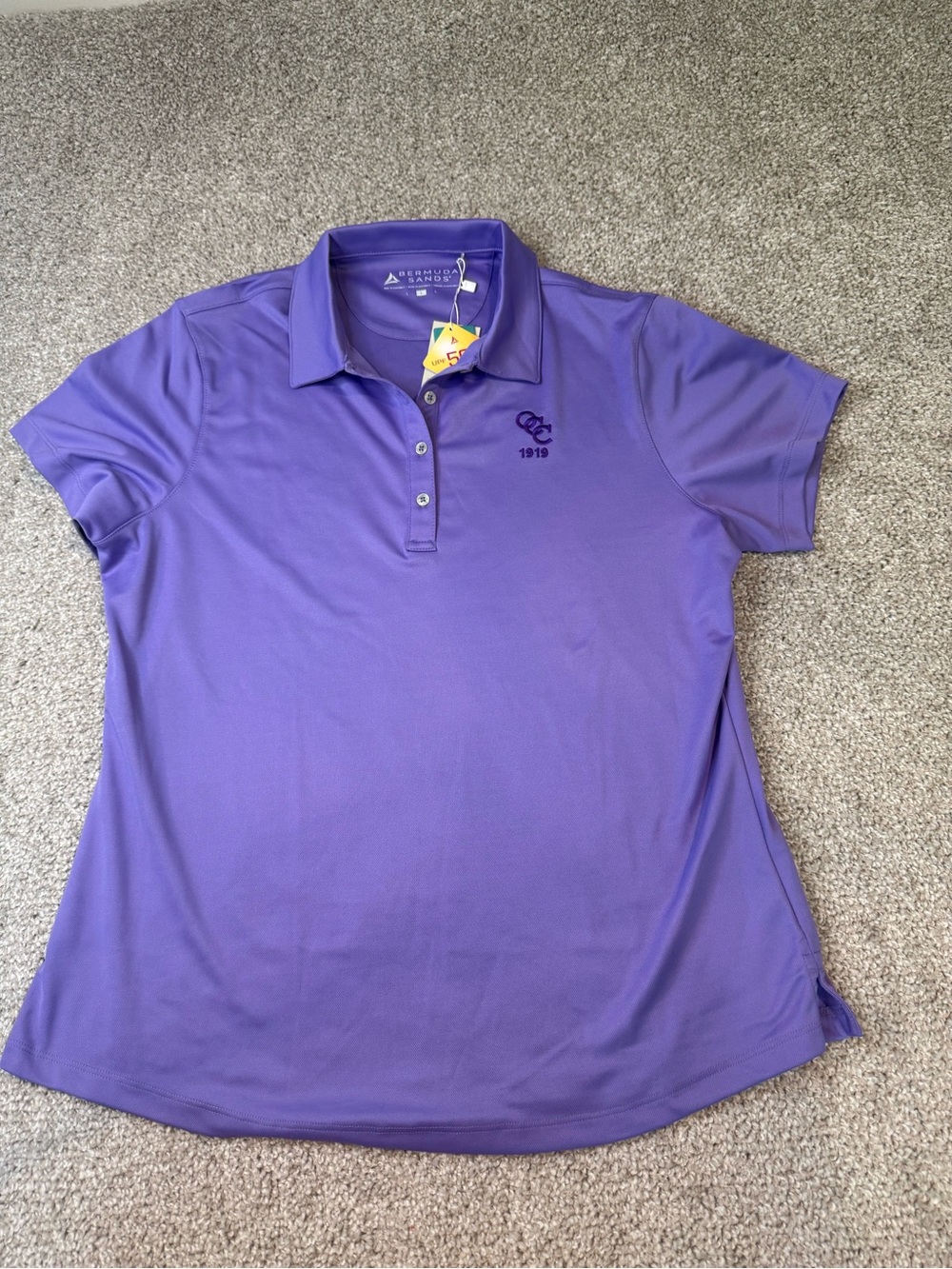Bermuda Sands Purple Women's Golf Polo- NEW- size Large